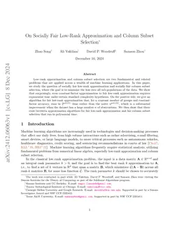 On Socially Fair Low-Rank Approximation and Column Subset Selection