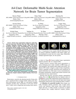 A4-Unet: Deformable Multi-Scale Attention Network for Brain Tumor
  Segmentation