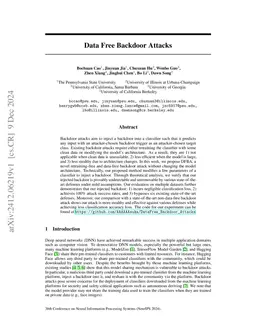 Data Free Backdoor Attacks
