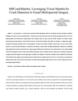 MSCrackMamba: Leveraging Vision Mamba for Crack Detection in Fused
  Multispectral Imagery