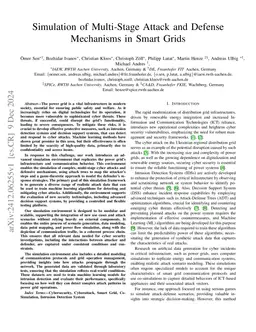 Simulation of Multi-Stage Attack and Defense Mechanisms in Smart Grids