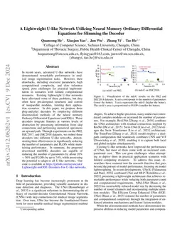 A Lightweight U-like Network Utilizing Neural Memory Ordinary
  Differential Equations for Slimming the Decoder