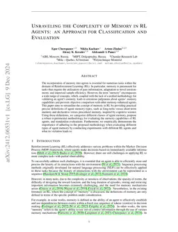 Unraveling the Complexity of Memory in RL Agents: an Approach for Classification and Evaluation