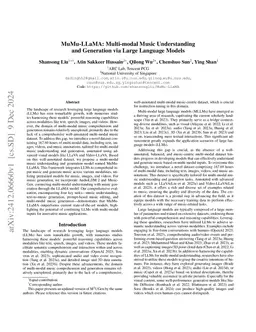 MuMu-LLaMA: Multi-modal Music Understanding and Generation via Large
  Language Models
