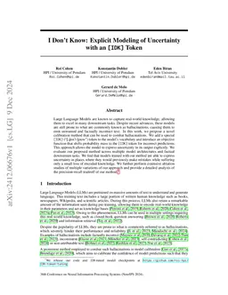 I Don't Know: Explicit Modeling of Uncertainty with an [IDK] Token