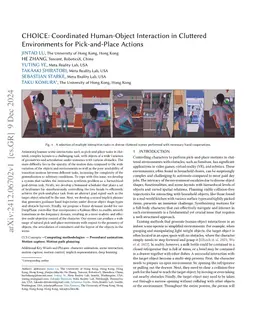 CHOICE: Coordinated Human-Object Interaction in Cluttered Environments for Pick-and-Place Actions