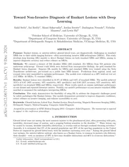 Toward Non-Invasive Diagnosis of Bankart Lesions with Deep Learning