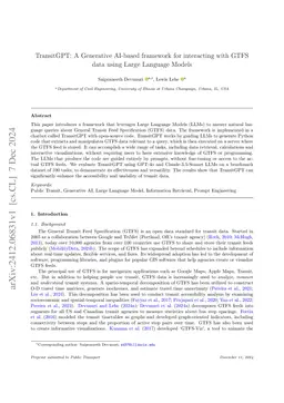 TransitGPT: A Generative AI-based framework for interacting with GTFS
  data using Large Language Models