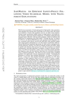 SafeWatch: An Efficient Safety-Policy Following Video Guardrail Model
  with Transparent Explanations