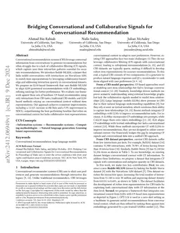Bridging Conversational and Collaborative Signals for Conversational Recommendation