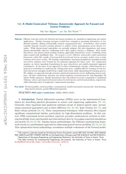 TAEN: A Model-Constrained Tikhonov Autoencoder Network for Forward and Inverse Problems