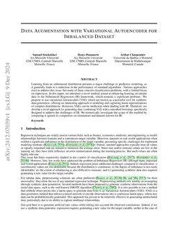 Data Augmentation with Variational Autoencoder for Imbalanced Dataset
