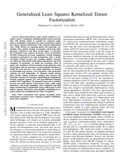 Generalized Least Squares Kernelized Tensor Factorization