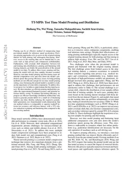 TT-MPD: Test Time Model Pruning and Distillation