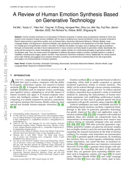 A Review of Human Emotion Synthesis Based on Generative Technology