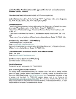 A multimodal ensemble approach for clear cell renal cell carcinoma
  treatment outcome prediction