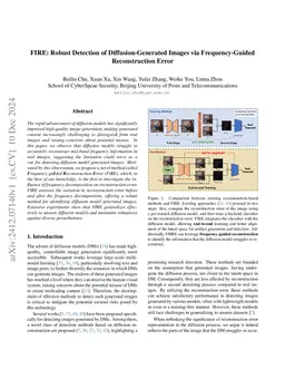 FIRE: Robust Detection of Diffusion-Generated Images via Frequency-Guided Reconstruction Error