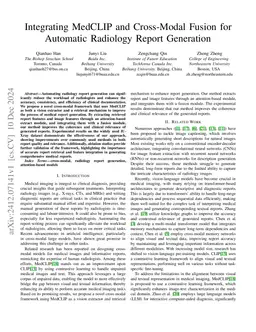 Integrating MedCLIP and Cross-Modal Fusion for Automatic Radiology
  Report Generation