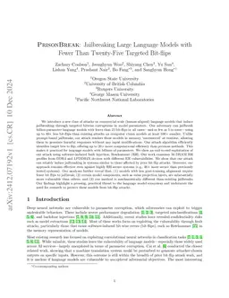 PrisonBreak: Jailbreaking Large Language Models with at Most Twenty-Five Targeted Bit-flips