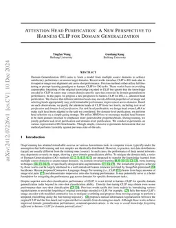 Attention Head Purification: A New Perspective to Harness CLIP for
  Domain Generalization