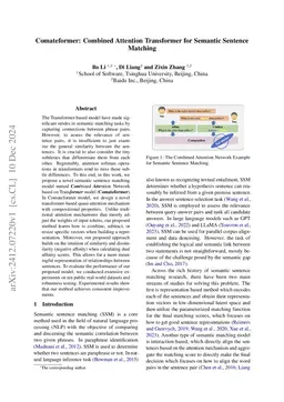 Comateformer: Combined Attention Transformer for Semantic Sentence
  Matching