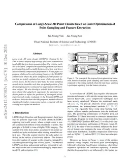Compression of Large-Scale 3D Point Clouds Based on Joint Optimization
  of Point Sampling and Feature Extraction