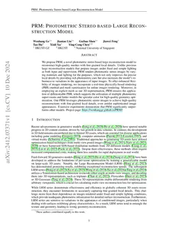 PRM: Photometric Stereo based Large Reconstruction Model