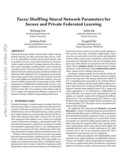 Tazza: Shuffling Neural Network Parameters for Secure and Private Federated Learning