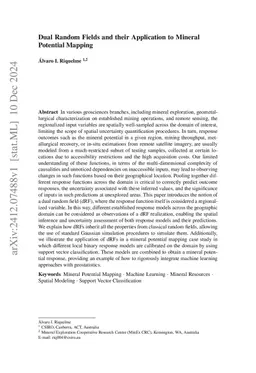 Dual Random Fields and their Application to Mineral Potential Mapping