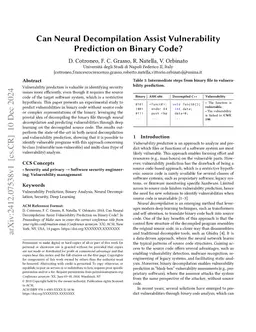 Can Neural Decompilation Assist Vulnerability Prediction on Binary Code?
