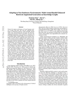 Adapting to Non-Stationary Environments: Multi-Armed Bandit Enhanced
  Retrieval-Augmented Generation on Knowledge Graphs