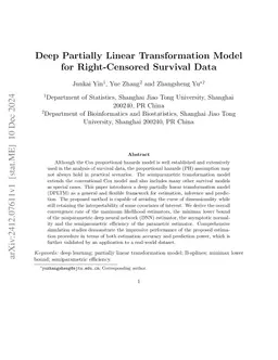 Deep Partially Linear Transformation Model for Right-Censored Survival Data