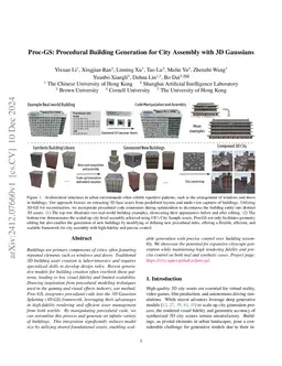Proc-GS: Procedural Building Generation for City Assembly with 3D
  Gaussians