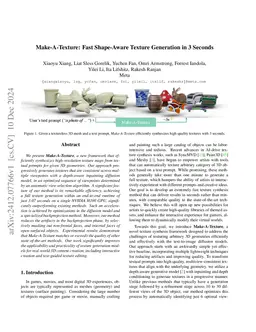 Make-A-Texture: Fast Shape-Aware Texture Generation in 3 Seconds