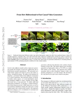 From Slow Bidirectional to Fast Autoregressive Video Diffusion Models