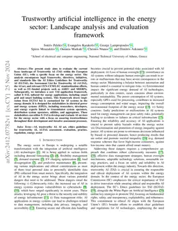 Trustworthy artificial intelligence in the energy sector: Landscape
  analysis and evaluation framework