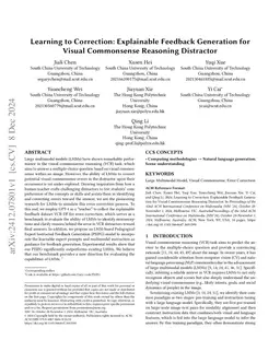 Learning to Correction: Explainable Feedback Generation for Visual
  Commonsense Reasoning Distractor