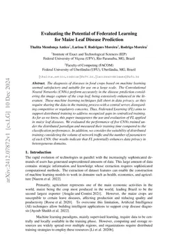 Evaluating the Potential of Federated Learning for Maize Leaf Disease
  Prediction