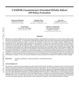 CANDOR: Counterfactual ANnotated DOubly Robust Off-Policy Evaluation