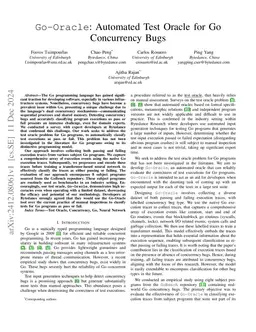 Go-Oracle: Automated Test Oracle for Go Concurrency Bugs