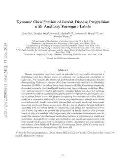 Dynamic Classification of Latent Disease Progression with Auxiliary
  Surrogate Labels