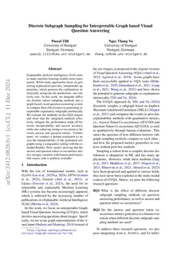 Discrete Subgraph Sampling for Interpretable Graph based Visual Question
  Answering