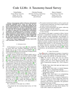 Code LLMs: A Taxonomy-based Survey