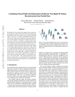 NF3DM: Combining Neural Fields and Deformation Models for 3D Non-Rigid Motion Reconstruction