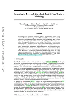 Learning to Decouple the Lights for 3D Face Texture Modeling