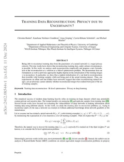 Training Data Reconstruction: Privacy due to Uncertainty?