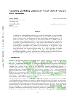 Preventing Conflicting Gradients in Neural Marked Temporal Point
  Processes