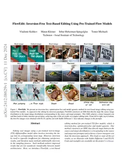 FlowEdit: Inversion-Free Text-Based Editing Using Pre-Trained Flow Models