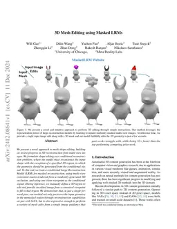 3D Mesh Editing using Masked LRMs