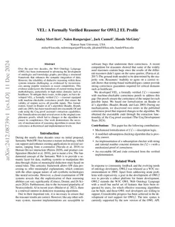 VEL: A Formally Verified Reasoner for OWL2 EL Profile